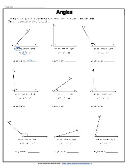 Angle Estimates Geometry Worksheet