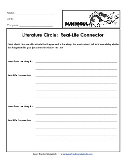 Lit Circles: Real-Life Connector Books Worksheet