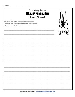 Chapters 7 - 9: Writing Prompt Books Worksheet