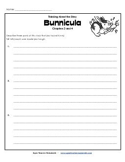 Chapters 3 & 4: Writing Prompt Books Worksheet