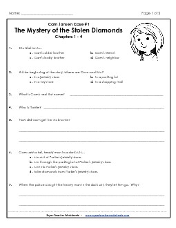 Questions for Chapters 1-4 Free Books Worksheet