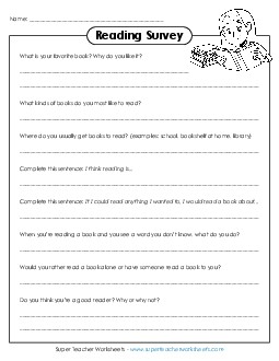 Reading Survey Worksheet