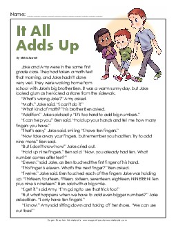 It All Adds Up 2nd Grade Reading Comprehension Worksheet