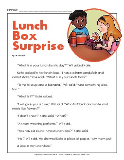 Lunch Box Surprise 2nd Grade Reading Comprehension Worksheet