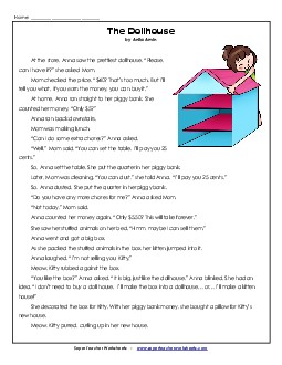 The Dollhouse 2nd Grade Reading Comprehension Worksheet