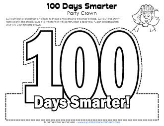 100th Day Crown Free Worksheet