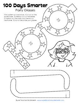 100th Day Glasses Worksheet