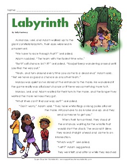 Labyrinth 4th Grade Reading Comprehension Worksheet