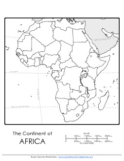 Africa - Blank Map Maps Worksheet