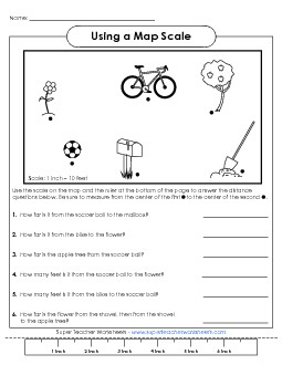 Using a Map Scale (Basic) Maps Worksheet