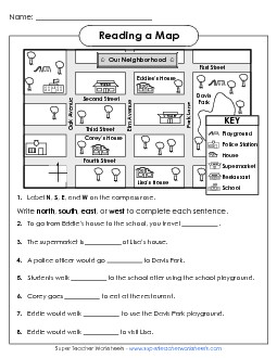 Neighborhood Map Maps Worksheet