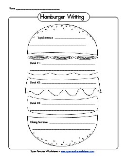 Hamburger Organizer (Version 2) Graphic Organizers Worksheet