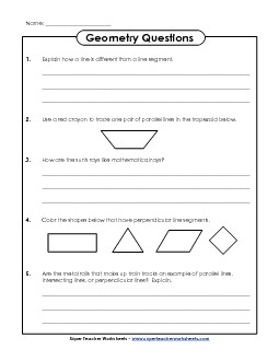 Geometry Thinking Questions Worksheet