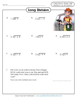 2-Digit Divisors Division Worksheet