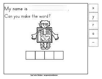 Build-a-Word: X-Ray Phonics Beginningsounds Worksheet