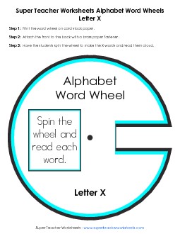 X -  Word Wheel Free Word Wheels Worksheet