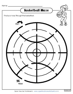 Basketball Maze Brainteasers Worksheet