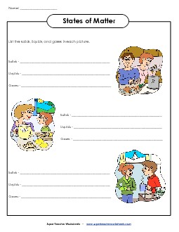 Matter Pictures Worksheet