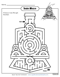 Train Maze Brainteasers Worksheet