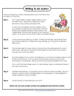 Writing to An Author Free Worksheet