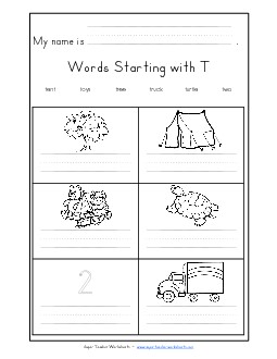 Writing Words that Start with T t Phonics Beginningsounds Worksheet