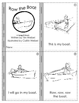 Long O Mini-Book : Row, the Boat Free Minibooks Worksheet