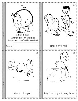 Short O Mini-Book : Fox Free Minibooks Worksheet