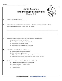 Questions for Chapters 4-6 Books Worksheet