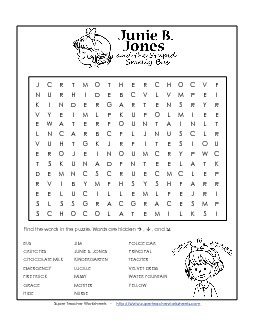 J.B.J. and the S.S.B. Word Search Books Worksheet