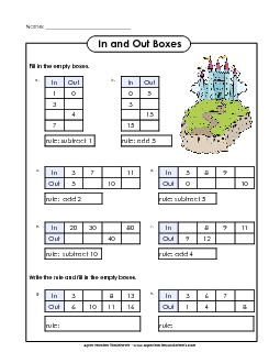 In-Out Boxes #2 (Basic) Free In Out Worksheet