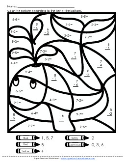 Subtraction: Whale Worksheet