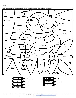 Subtraction: Parrot Worksheet