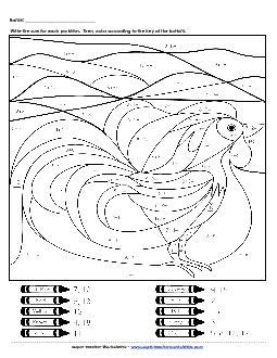 Addition: Rooster Worksheet