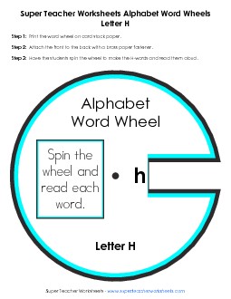 H -  Word Wheel Word Wheels Worksheet