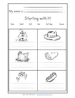 Writing Words that Start with H h Phonics Beginningsounds Worksheet