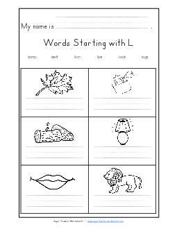 Writing Words that Start with L Phonics Beginningsounds Worksheet