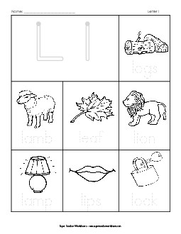 Words that Start with L l Phonics Beginningsounds Worksheet