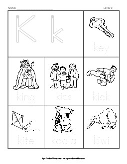 Words that Start with K k Phonics Beginningsounds Worksheet