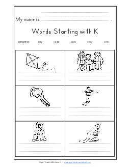 Writing Words that Start with K Phonics Beginningsounds Worksheet