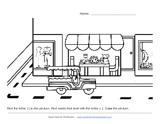 Alphabet Coloring Page - Letter J Worksheet