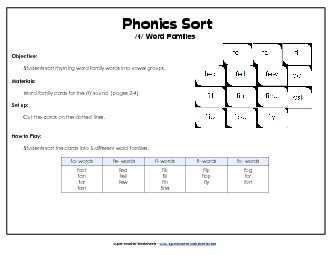 Word Sort - /f/ Phonics Words With Worksheet