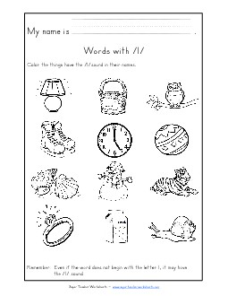 Words with L l Phonics Words With Worksheet