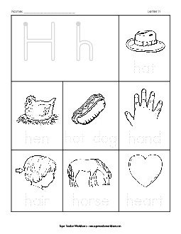 Words that Start with H h Phonics Beginningsounds Worksheet