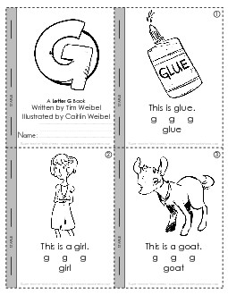 Letter G Mini-Book Minibooks Worksheet