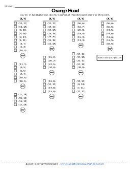 Mystery Graph - Jack-o-Lantern (Basic) Mystery Graph Picture Worksheet