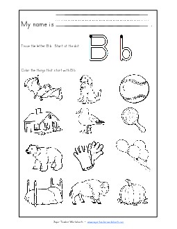 Words that Start with B b Free Phonics Beginningsounds Worksheet