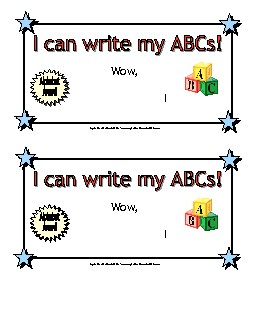 I can write my ABCs! Awards Worksheet