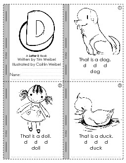 Letter D Mini-Book Minibooks Worksheet