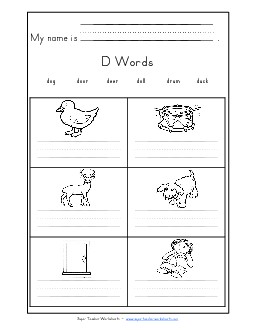 Writing Words that Start with D Phonics Beginningsounds Worksheet