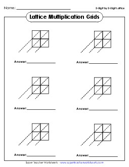 Blank 2-by-2 Lattice Grids Worksheet